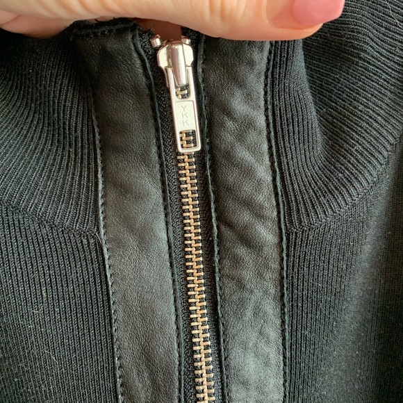 International Concepts Black Knit Bomber Jacket - Picture 4 of 5